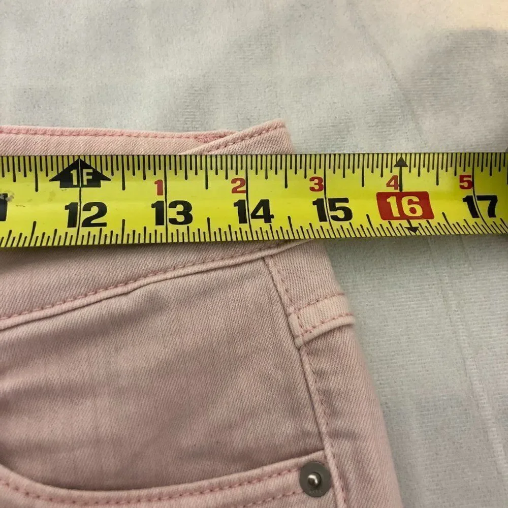 Ecru style Pale Pink cut off raw hem hi-rise jeans size 2